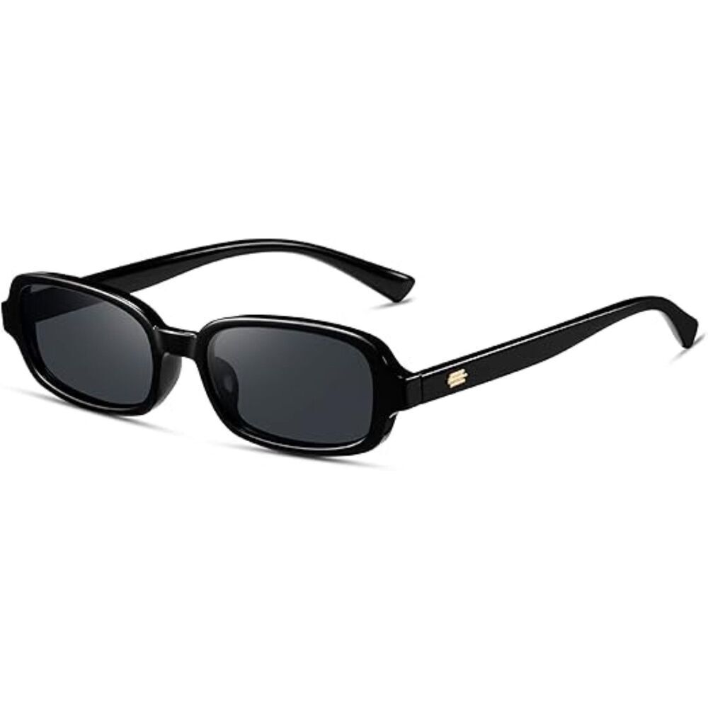 Trendy Retro 90s Small Square Rectangle Sunglasses for Women UV400 Protection
